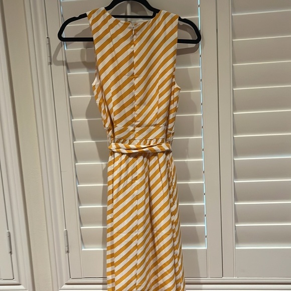 NWT Ann Taylor Loft yellow & white striped dress - Picture 3 of 12